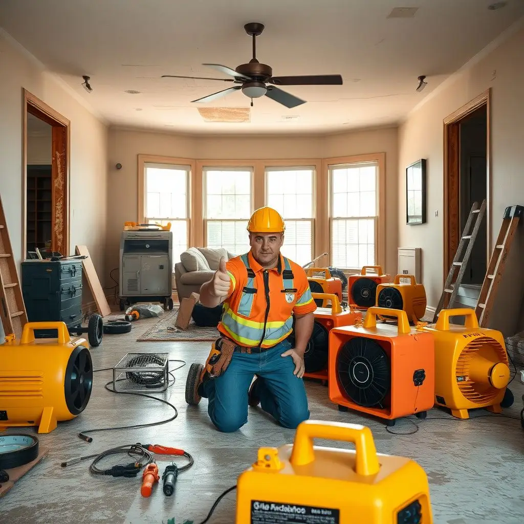 An IICRC-certified technician using a moisture meter to check the saturation levels of a drywall partition in a Sachse home.